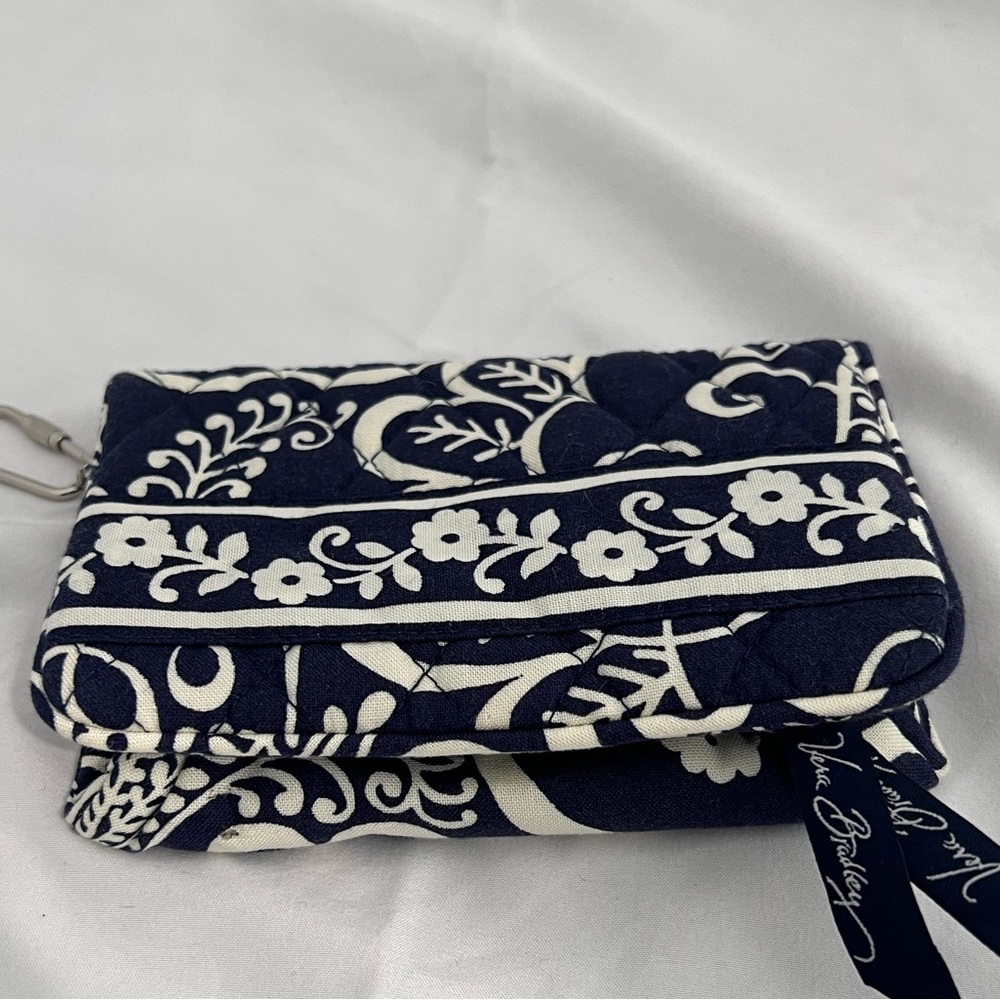 Vera Bradley Small Quilted Wallet Blue and White